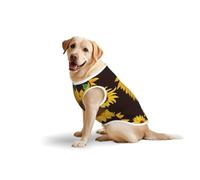 Débardeur respirant sans manches avec imprimé tournesol pour grands animaux de compagnie T-shirt confortable et léger