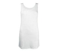 Débardeur sans manches à col rond pour femme Uni Extensible Décontracté, blanc, 52-54