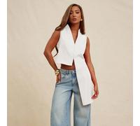 Débardeur sans manches avec détail de drapé, fluide, modeste, décontracté chic, basique de tous les jours, plissé, église, mignon, basique, élégant, automne hiver, convenant pour le travail pour les f