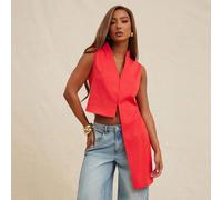 Débardeur sans manches avec détail de drapé, fluide, modeste, décontracté chic, basique de tous les jours, plissé, église, mignon, basique, élégant, automne hiver, convenant pour le travail, les décla