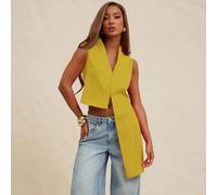 Débardeur sans manches avec détail drapé, fluide, modeste, décontracté chic, basique de tous les jours, plissé, église, mignon, basique, élégant, automne hiver, convenant pour le travail pour les femm