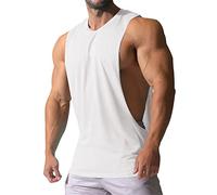Débardeur sans Manches Hommes Sport Débardeur Haut Aisselle Chemise Muscle Chemise sous-Vêtement Séchage Rapide Respirant Fonction Remise en Forme Chemise A-White L