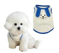 Débardeur sans manches pour chien - Doux et respirant avec broderie chiot mignon - T-shirt d'été confortable pour petits chiens et chiots - Blanc - XL