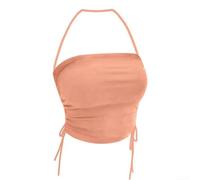 Débardeur sans manches pour femme avec tissu légèrement extensible et col suspendu pour une utilisation flexible toute la journée (S rose)