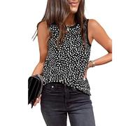 Débardeur sans Manches pour Femme Leopard Sexy d'été Tank Vest Basic Slim Fit Coupe Ajustée Col Rond Extensible Top Classics sans Manche Clubwear T-Shirt Coupe Cintrée HM