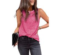 Débardeur sans Manches pour Femme Leopard Sexy d'été Tank Vest Basic Slim Fit Coupe Ajustée Col Rond Extensible Top Classics sans Manche Clubwear T-Shirt Coupe Cintrée FXL