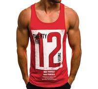 Débardeur sans manches pour homme - Maillot de corps d'entraînement - Respirant - Pour le bodybuilding - T-shirt fonctionnel de compression pour homme - Sans manches - Taille M à 3XL, rouge, M