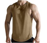 Débardeur sans manches pour l'été, la plage, la course à pied, les muscles, les vacances, les entraînements, kaki, L
