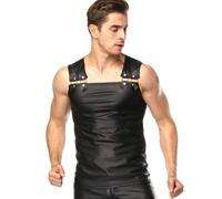 Débardeur sexy Simili Cuir Noir - Taille: XL
