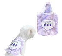 Débardeur simple à carreaux pour chiens et animaux de compagnie, débardeur d'été de protection solaire, bichon de Poméranie pour petit chien, vêtement respirant et frais (violet, taille L)