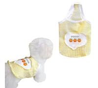 Débardeur simple à carreaux pour chiens et animaux de compagnie, débardeur d'été de protection solaire, bichon de Poméranie pour petit chien, vêtement respirant et frais (jaune, taille XL)