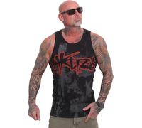 Débardeur slim Crashed Skull pour hommes Yakuza, noir, S