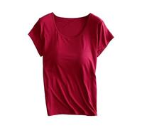 Debardeur Soutien Gorge Integre, Débardeurs Femme avec Soutien Gorge Intégré Débardeurs D'entraînement Haut de Yoga Camisole Manches Courtes Débardeur de Course Débardeur Haut T-Shirt Femmes