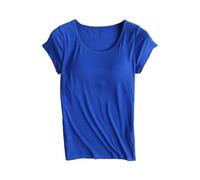 Debardeur Soutien Gorge Integre, Débardeurs Femme avec Soutien Gorge Intégré Débardeurs D'entraînement Haut de Yoga Camisole Manches Courtes Débardeur de Course Débardeur Haut T-Shirt Femmes
