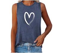 Debardeur Sport Femme Col Rond, T-Shirt d'été Femme sans Manche DéBardeur Grande Taille Imprimé Amples Haut Ample DéContracté Doux Gilet Respirant pour L'Extérieur Le Quotidien Les Rendez Vous