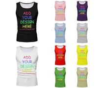 Debardeur Sport Femme personnalisé avec Texte ou Photo imprimée, débardeur Personnalisable Grande Taille, Cadeaux Ajouter Un Logo d'entreprise Design Personnel ou Une Photo pour Cadeau