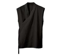 Debardeur Sport Homme - Bretelles Tendance De Couleur Unie pour en Lin Japonais pour en Tissu pour (Black M)