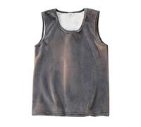 Debardeur Sport Homme Fitness - Maillot De Corps pour Couleur Unie Rembourré Et Épais Chaud Au Niveau des Épaules Maillot De Corps Chemise De Fond (Dark Gray XL)