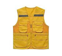 Debardeur Sport Homme Fitness - Veste pour Field Pofessional Emergency Field Fishing Pocket Vest (Yellow L)