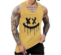 Debardeur Sport Homme Grande Taille, T Shirt sans Manche Imprimé Ample Chic Casual Tank Tops été Classique Base Tendance Haut pour Hommes La Course à Pied Sports Musculation Fitness Streetwear