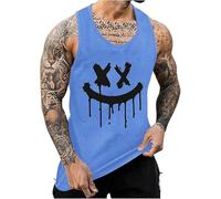 Debardeur Sport Homme Grande Taille, T Shirt sans Manche Imprimé Ample Chic Casual Tank Tops été Classique Base Tendance Haut pour Hommes La Course à Pied Sports Musculation Fitness Streetwear