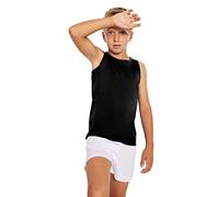 Débardeur technique respirant pour enfants - T-shirt de sport sans manches, emmanchures, confortable et doux, Noir , 8 años
