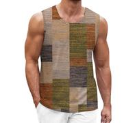 Débardeur Techno pour homme avec motif géométrique, impression numérique 3D, décontracté, look urbain, sans manches, montres tactiques, marron, M