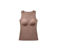 Débardeur Thermique doublé Polaire Grande Taille for Femme - Camisole Chaude sans Coutures for Femmes de 90 kg, Polyvalente et idéale comme sous-Couche for l'hiver(Coffee,XXL)