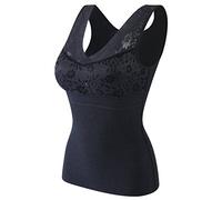 Débardeur Thermique Femme,Sous-Vêtement Amincissant Pour Femme En Dentelle Côtes Chaudes Comme De La Laine Débardeur Corset Avec Bonnets Camisole Sans Couture Sous-Vêtement Thermique Soutien-Go