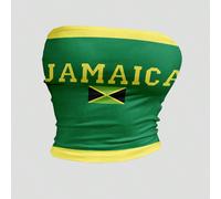 Débardeur tube aux couleurs du drapeau de la Jamaïque, Coupe du Monde, Été L,M,S,XLBlocs de couleur,graphique,LettresÉtoffe