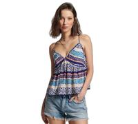 Superdry Vintage Tiered Cami Sleeveless Blouse Bleu XL Femme