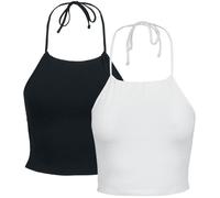 Débardeurs Crop Top Urban Classics - Lot de 2 noir/blanc pour femme XL
