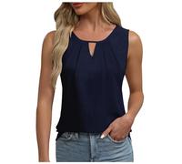 Débardeurs D'été Femme Keyhole Col V- Gilet sans Manche Sexy-Tee Shirt Chic Et élégant Casual Pas Cher Debardeur Grande Taille de Bureau Travail Business d'affaires Tendance Tank Top