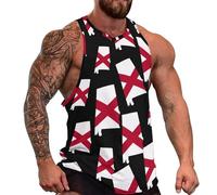Débardeurs d'été pour Hommes avec Drapeau et Carte de l'Alabama, sans Manches, Parfaits pour la Musculation et l'entraînement en Salle de Sport.
