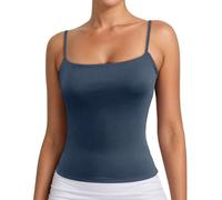 Débardeurs d'été sans manches pour femme - Camisole à bretelles décontractées - Coupe ajustée - Basique - Couleur unie - Pour tous les jours - Tenues de vacances avec jeans, Marine, XL