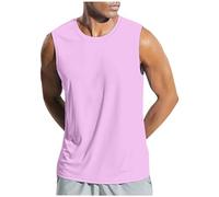 Débardeurs d'été solides pour homme - Basiques - Grande taille - Sans manches - Pour les vacances 2025 - Chemises musculaires - Débardeur pour homme, rose gold, 4XL