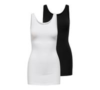 ONLY Onllive Love New Long Tank Top 2PK Noos Débardeur, Noir (Black Pack:Black and White), 38 (Taille Fabricant: Medium) (Lot de 2) Femme