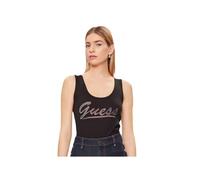 Débardeurs Guess Jeans Logo Tank JBLK Jet Black A996 - Femme - Slim - Col Classique M