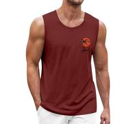 Débardeurs Homme Musculation Col Rond T Shirt D'été sans Manches Sportswear, Et Ventes Flash - Sport Coton Slim Fit T-Shirt Grande Taille Pas Cher Chemisier Top(Le vin,XL)