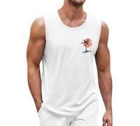 Débardeurs Homme Musculation Col Rond T-Shirt Été sans Manches Sportswear, Amazon Essentials Homme - Leger Grande Taille Travail T Shirt Running Pas Cher Blouse Top(Blanc,XL)