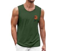 Débardeurs Homme Musculation Col Rond T-Shirt Été sans Manches Sportswear, Amazon Mon Compte - Slim Fit Running Grande Taille T Shirt Leger Pas Cher Blouse Top(Vert foncé,M)