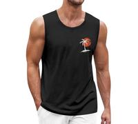 Débardeurs Homme Musculation Col Rond Tshirt D'été sans Manches Sportswear, Running Golf Travail T Shirt Sport Pas Cher Blouse Top(Noir,XXL)