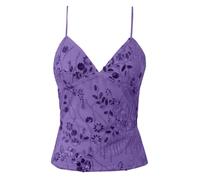 Débardeurs légers pour femmes - Tops estivaux élégants et transparents avec paillettes pour un décontracté ou vacances coupe sans manches idéale pour chaudes et le style printemps-été (Purple, S)