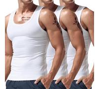 Débardeurs Lot de 3 Homme Basic Tank Top Entraînement Sportif Gym Shirt Décontracté Débardeur sans Manches Muscle T-Shirt pour Musculation Fitness Running Fitness (L, M)