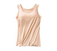 Débardeurs pour Femmes Camis Gilet de Yoga Tout-en-Un avec Coussin de Poitrine Débardeurs d'été Doux Camisole Élégant et confortable