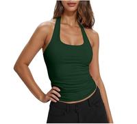 Débardeurs pour femmes en liquidation - Débardeurs à col halter pour femmes, débardeurs sans manches pour l'été, débardeurs de base pour le sport, pour sortir, débardeur court décontracté, chemise de