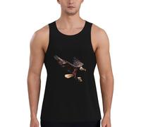 Débardeurs pour hommes à imprimé aigle pour l'entraînement, t-shirts sans manches, chemises d'été décontractées pour hommes, Noir , XL