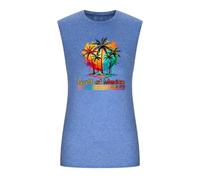 Débardeurs pour Hommes, Debardeur Gainant Homme, Gilet de Plage D'Été Imprimé Plage Tendance (Blue XXL)