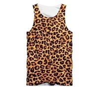 Débardeurs pour Hommes Leopard Tiger Stripe Graphic 3D Printed T-Shirt Gilet d'été sans Manches pour Le Sport la Gymnastique et Le Bodybuilding Gilets surdimensionnés