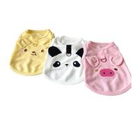 Débardeurs pour Petits Chiens, 3 pièces, Chemises sans Manches Respirantes avec Motifs d'animaux de Dessin animé/M 5-7lb